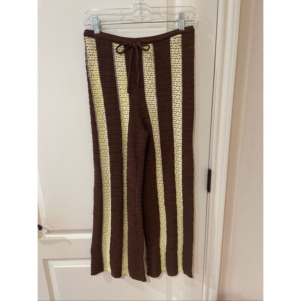 Free People Joan Fauxchet Set Striped Crochet Top and Pants Small - Picture 8 of 10